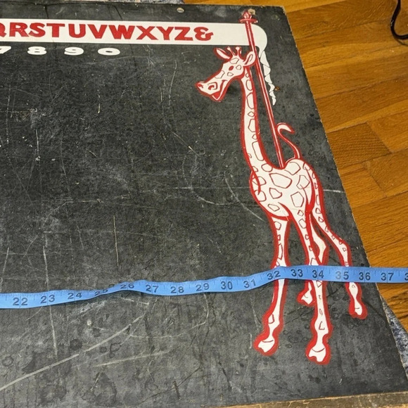 Vintage Children’s Chalkboard Blackboard Sign Numbers/Alphabet/Monkeys/Giraffe - Picture 7 of 16